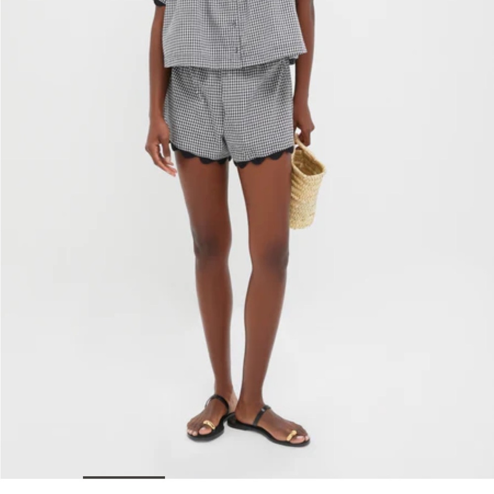 Tuckernuck Black and White Gingham Scallop-Hem Shorts - Picture 8 of 8